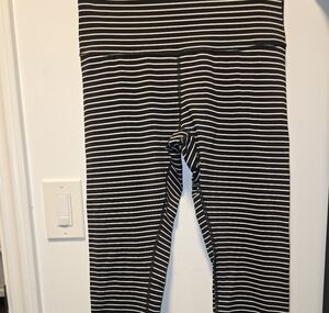 Lululemon Wunder Under High Rise Tight Parallel Stripe Black White Women's 12
